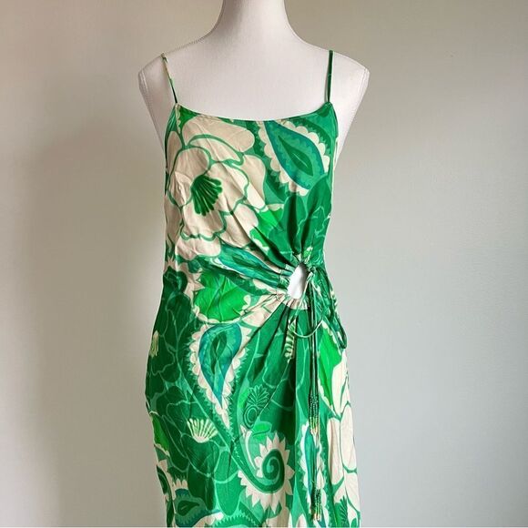 Anthropologie Farm Rio Tropical Groove Circle Cut Out Midi Dress Small - Picture 4 of 12
